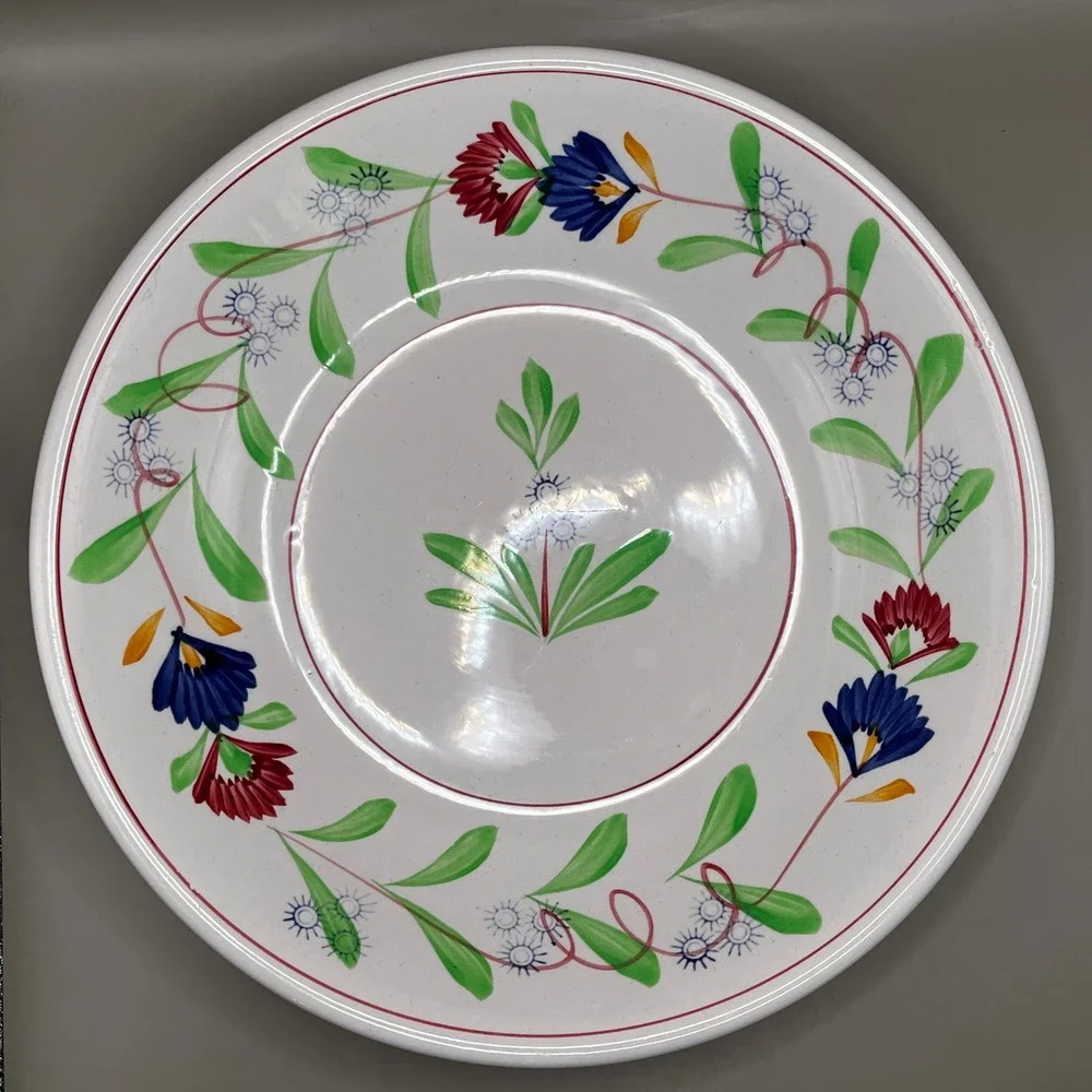 VTG 1980s Iron Stone China Serving‎ Bowl Floral S.S. Crown Japan 10